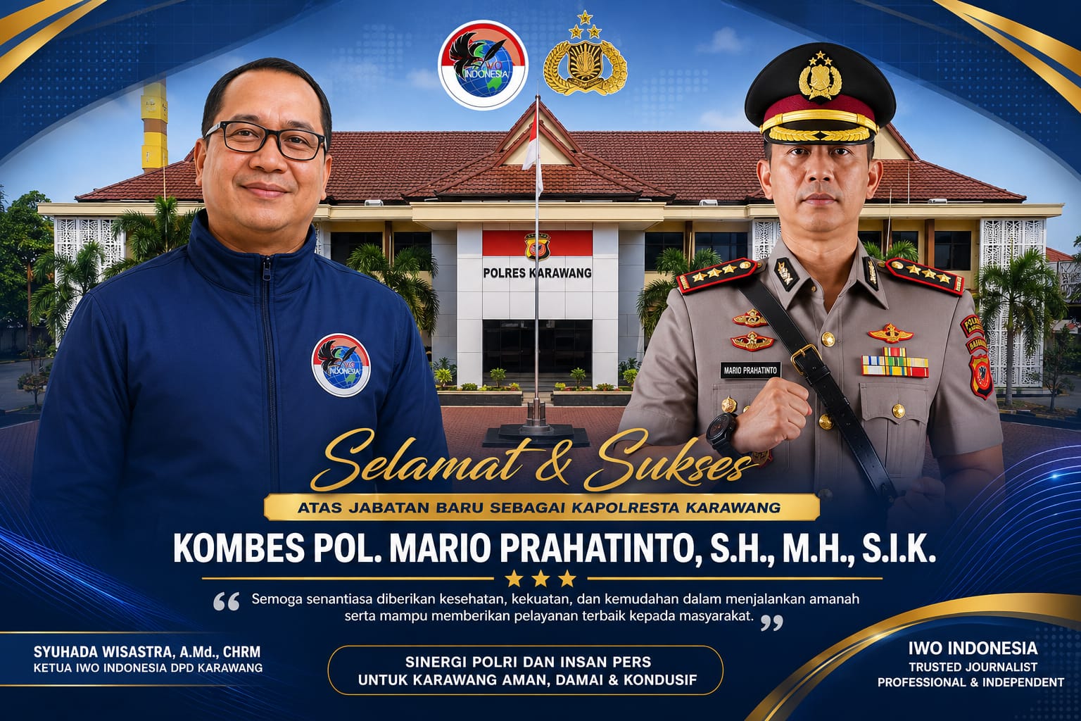 Ketua IWO Indonesia DPD Karawang: Pers dan Polri Harus Bersinergi Demi Karawang yang Aman dan Kondusif