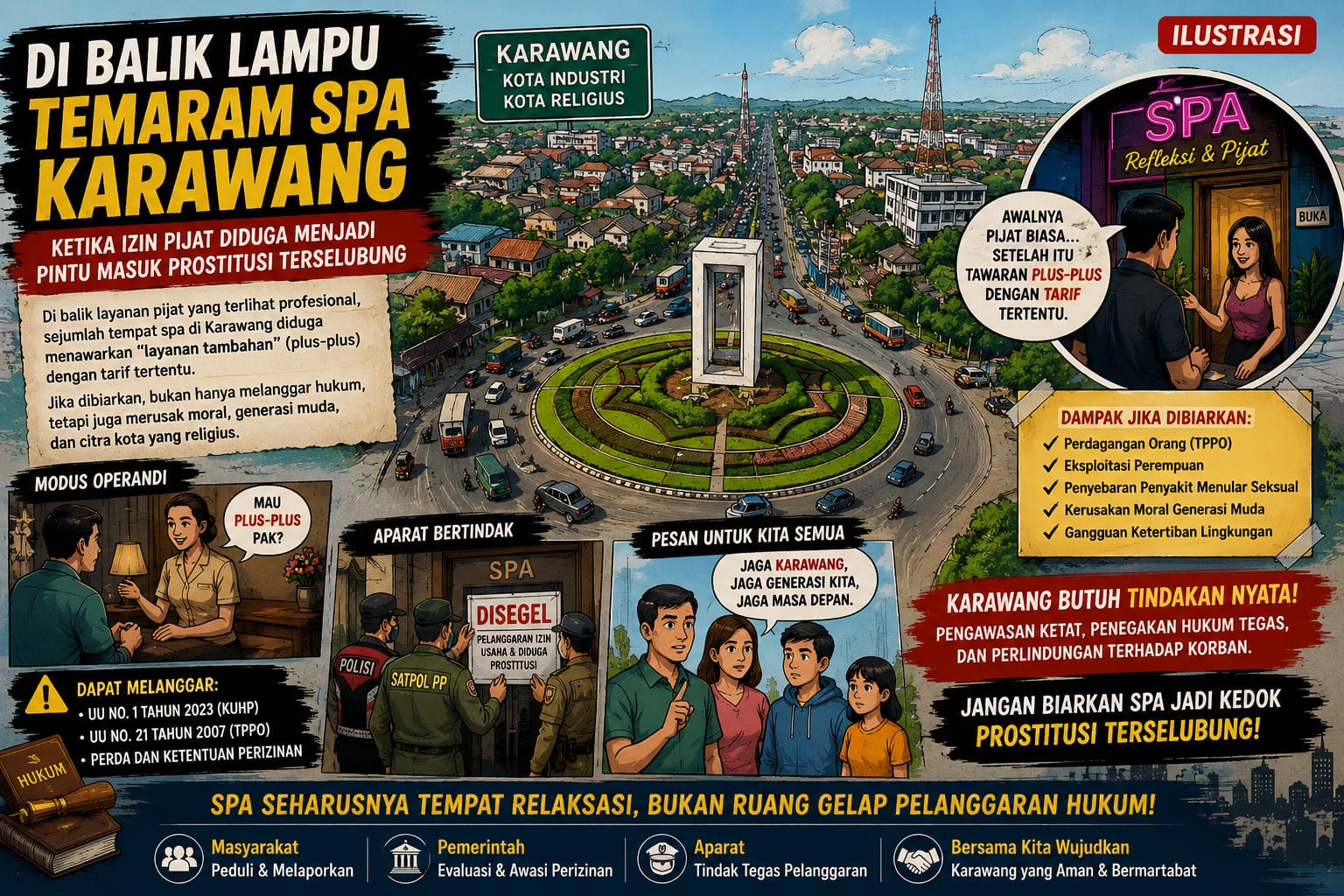 Di Balik Lampu Temaram Spa Karawang: Ketika Izin Pijat Diduga Menjadi Pintu Masuk Prostitusi Terselubung