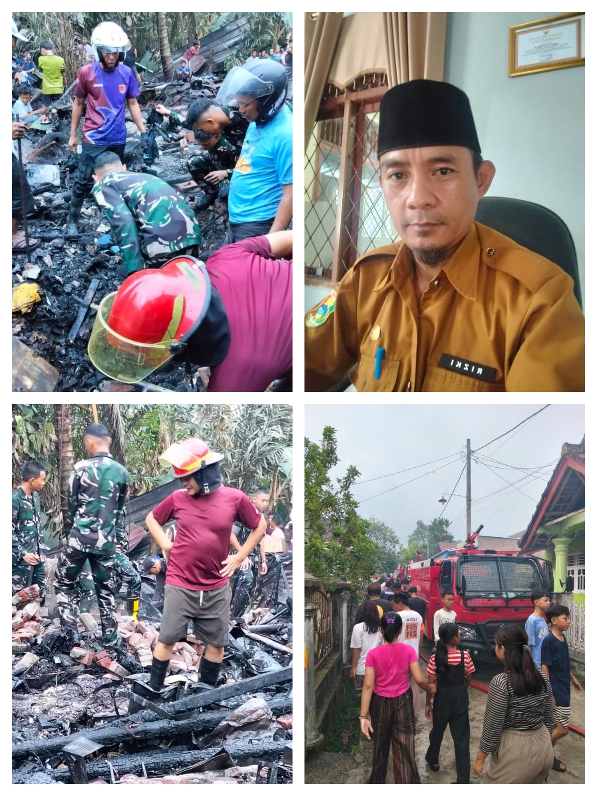Akibat Korsleting Listrik Rumah Warga Di dusun Pancawarna RT14/RW05 Kelurahan Kuripan,Kota Agung Ludes Terbakar