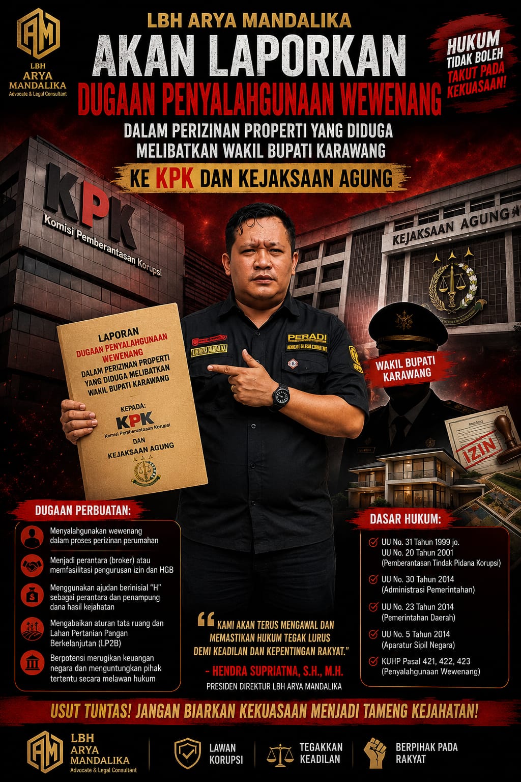 LBH Arya Mandalika Analisis Dugaan Penyalahgunaan Wewenang dalam Perizinan Perumahan di Karawang