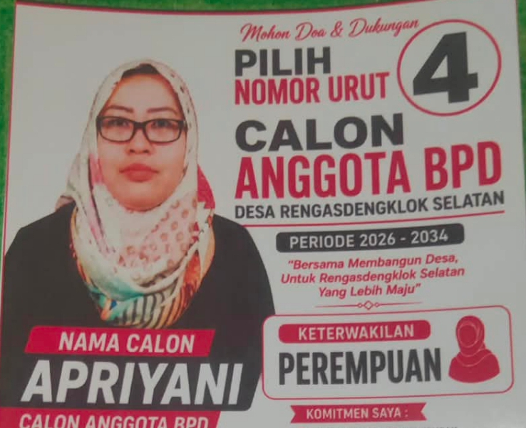 Apriyani Unggul Dari Pesaing Lainnya Dalam Pemilihan Anggota BPD Keterwakilan Perempuan Tingkat Desa Rengasdengklok Selatan