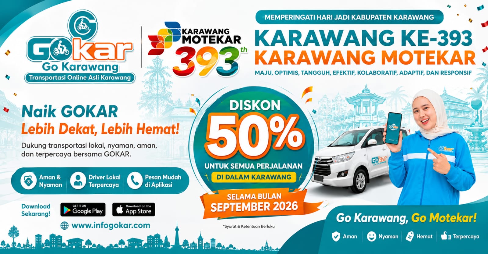 GOKAR Rayakan HUT Karawang ke-393, Hadirkan Promo Diskon hingga 50 Persen Selama September 2026