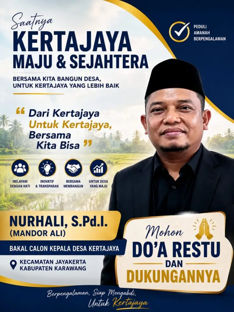 Nurhali Maju di Pilkades Kertajaya 2026–2034, Usung Pelayanan Prioritas dan Desa Maju