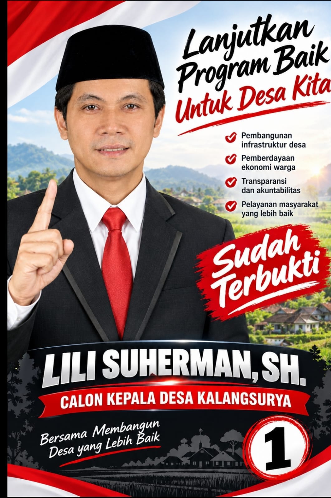 Lili Suherman Optimis Menang di Pilkades Kalangsurya (Ogah ganti Lurah)